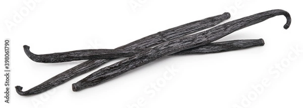 Obraz Vanilla sticks isolated on white background
