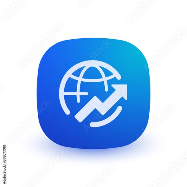 Obraz World Stock Up - Button