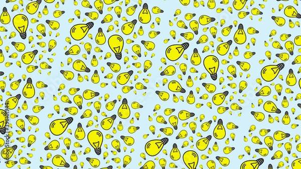 Fototapeta Light bulb pattern on light background