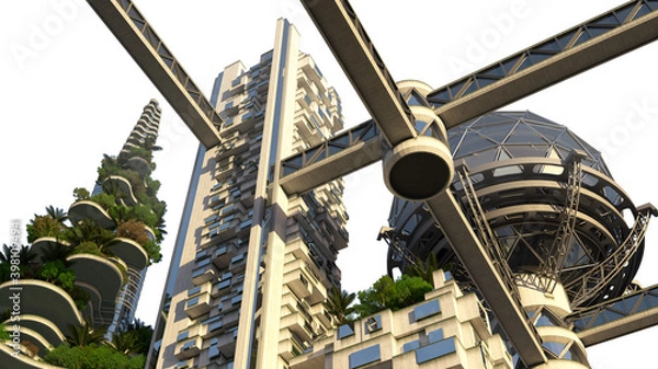 Obraz 3D Futuristic City Skyline