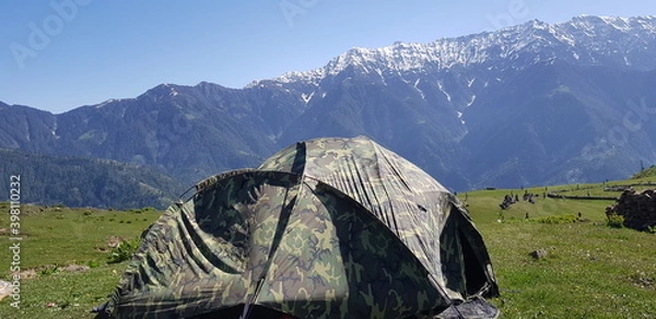 Fototapeta Commando Tent in the mountains