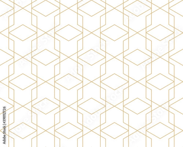 Fototapeta Abstract geometric tile pattern. Seamless backdrop with line ornament in geometric style of 1930s