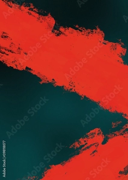 Fototapeta Christmas red tassel background. Imitation of a brush stroke. Paints background. Christmas illustration. Cover. Business card. Booklet. Interesting banner. Background for internet