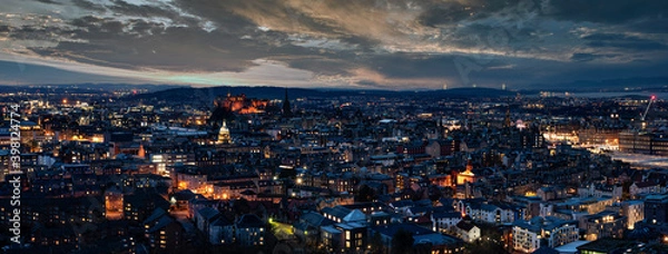 Fototapeta Panoramic View over the City of Edinburgh, Scotland