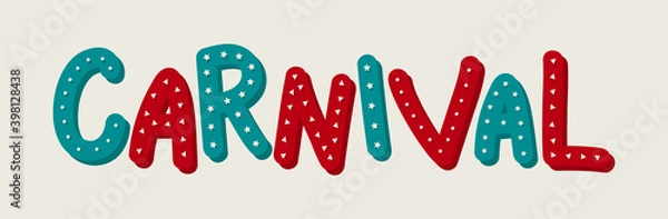 Fototapeta Concept of hand drawn Carnaval calligraphy. Vector