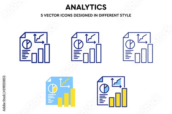 Fototapeta Analytics vector icons set designed in different style