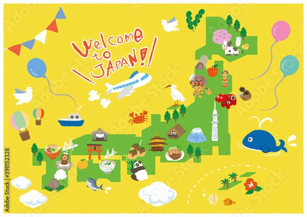 Fototapeta 外国人向け　日本観光地紹介　A4　ポスター