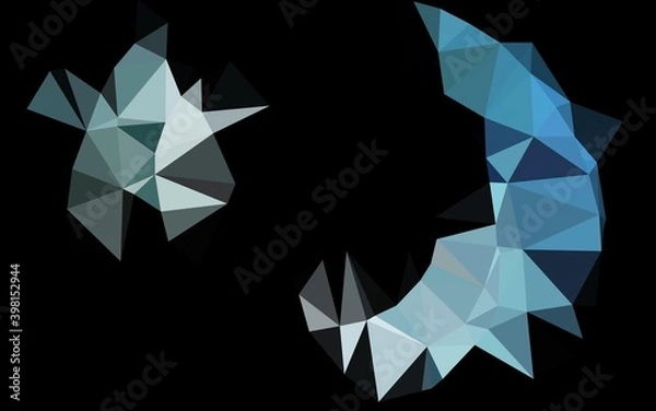 Fototapeta Dark BLUE vector triangle mosaic texture. A completely new color illustration in a vague style. New texture for your design.
