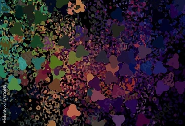 Obraz Dark Green, Red vector background with abstract shapes.