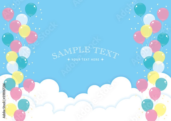 Obraz 青空と風船　イラスト