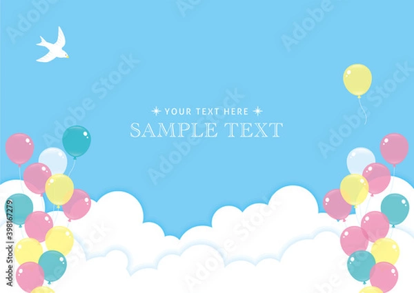 Obraz 青空と風船　イラスト