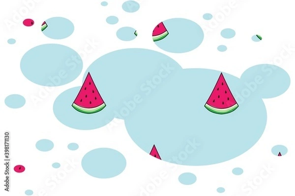 Fototapeta Colourful bubbles like design on white background