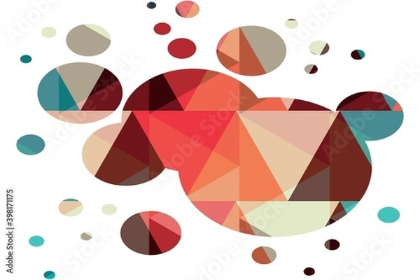 Fototapeta Colourful bubbles like design on white background