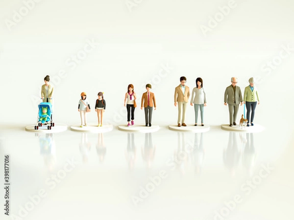 Fototapeta 赤ちゃんからお年寄りまでの世代