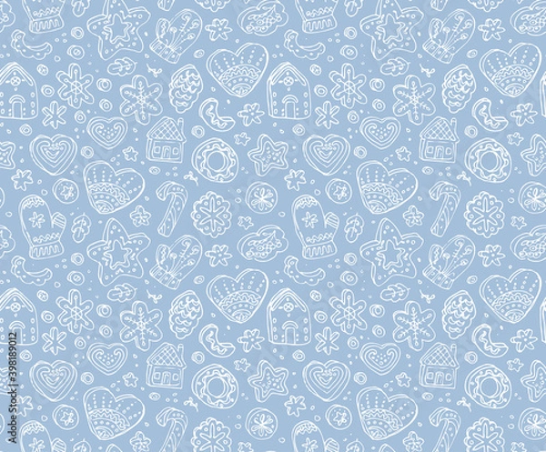 Fototapeta Winter seamless pattern