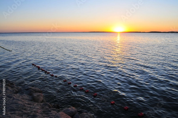 Obraz Sunset over Sniardwy lake in Poland, Mazury