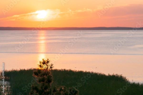 Obraz Sunset over Sniardwy lake in Poland, Mazury