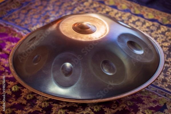 Fototapeta Close-up of hang drum. Hang, handpan, drum musical instrument.