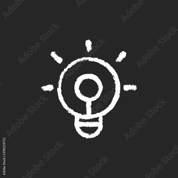 Fototapeta Bright chalk white icon on black background. Smartphone app for controlling lights. Smart home application interface items. Friendly usage experience. Isolated vector chalkboard illustration