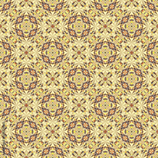 Fototapeta Geometric seamless pattern, ornament, abstract colorful background, fashion print, vector texture for wallpaper, fabric, textile, decoration.