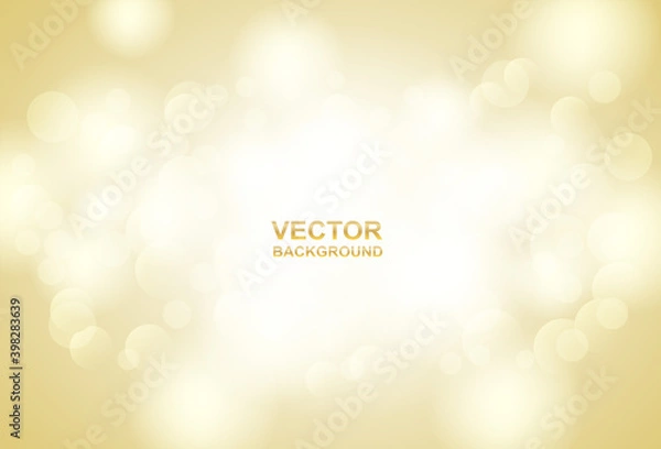 Fototapeta Abstract. bokeh blur light on gold background. vector.