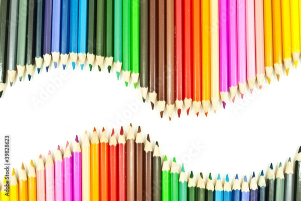 Obraz Colorful pencil texture background.