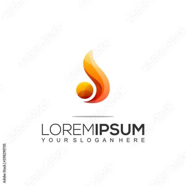 Obraz Fire Ball Logo Design Template