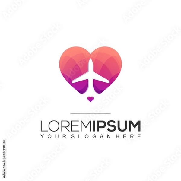 Obraz Love Traveling Logo Design Template