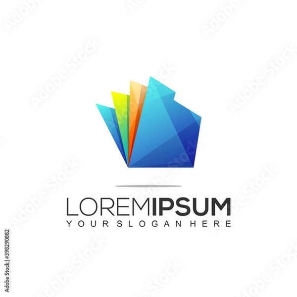 Fototapeta Document Colorful Logo Design Template