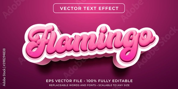 Obraz Editabil Tekst Effect - Pink Flamingo Style
