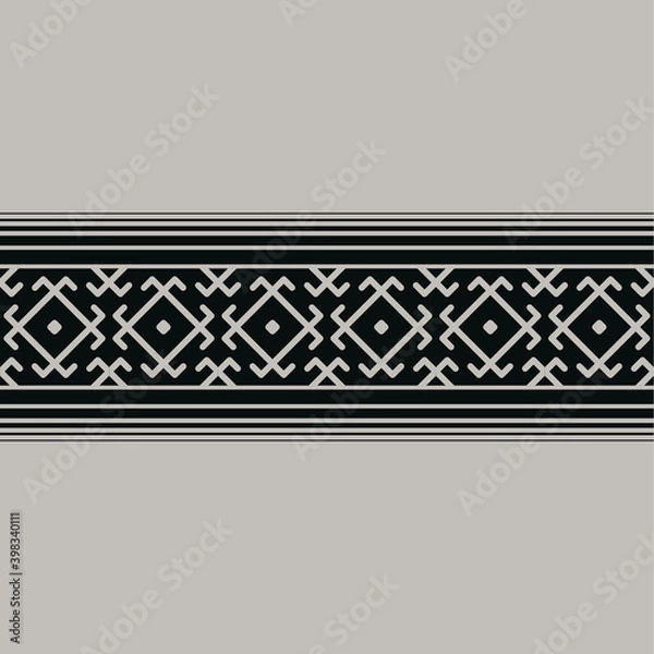 Fototapeta The background is made in a traditional ancient Ukrainian pattern. Embroidery or pagan symbols.
