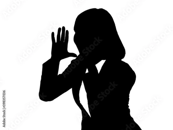 Obraz 応援する女性ビジネスマンシルエット