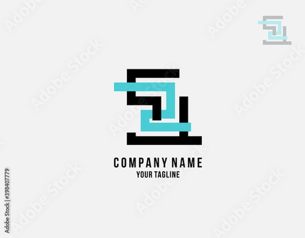 Fototapeta Letter SRT logotype on white background in vector illustration