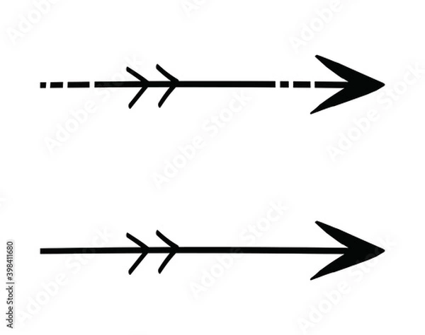 Fototapeta ハンドレタリング　矢印