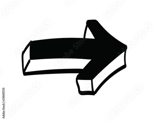 Fototapeta ハンドレタリング　矢印