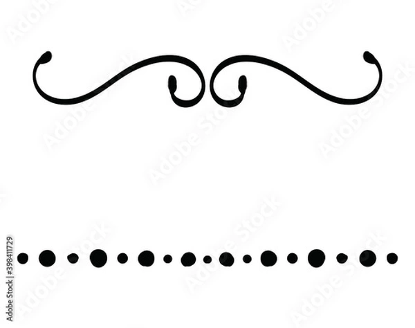 Fototapeta ハンドレタリング　飾り線・フレーム