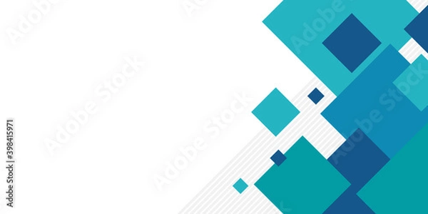 Fototapeta Blue geometric technological background. Template brochure and layout design.  Blue white technology presentation on white background with grey lines