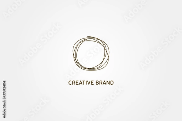 Obraz abstract circel yarn, round thread, lace, rope. letter O. dynamic, creative and attractive with elegant color logo