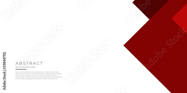 Fototapeta Abstract red geometric shape futuristic background. Template corporate presentation design concept on white contrast background. Vector graphic design illustration 