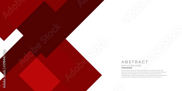 Fototapeta Abstract red geometric shape futuristic background. Template corporate presentation design concept on white contrast background. Vector graphic design illustration 