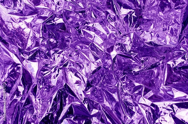Fototapeta Abstract texture crumpled purple foil paper
