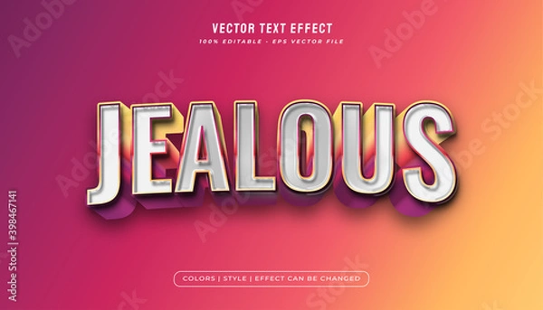 Fototapeta 3d colorful jealous text effect