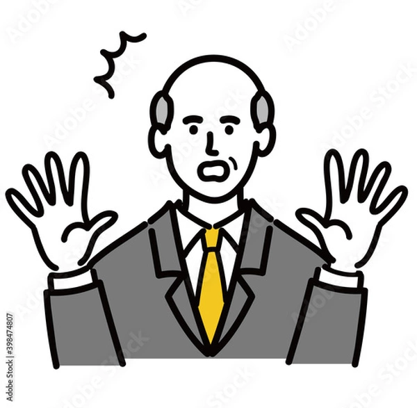 Fototapeta 男性　シニア　スーツ　ベクター　ポップ　驚いている

