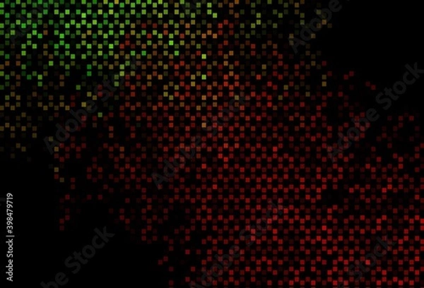 Fototapeta Dark Green, Red vector backdrop with lines, rectangles.