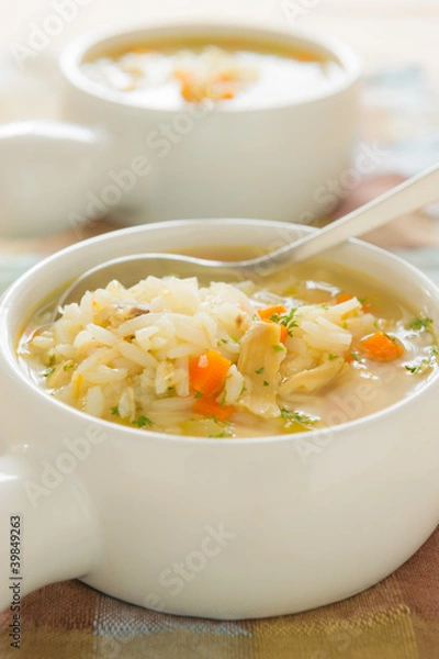 Obraz Chicken rice soup