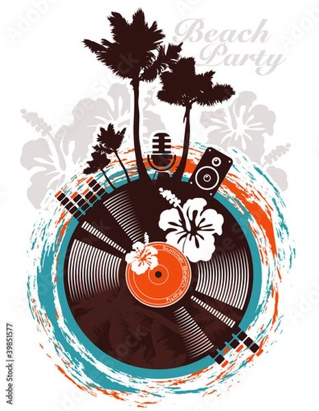 Obraz Beach party poster