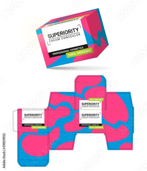 Obraz Box design, die-stamping. Vector template