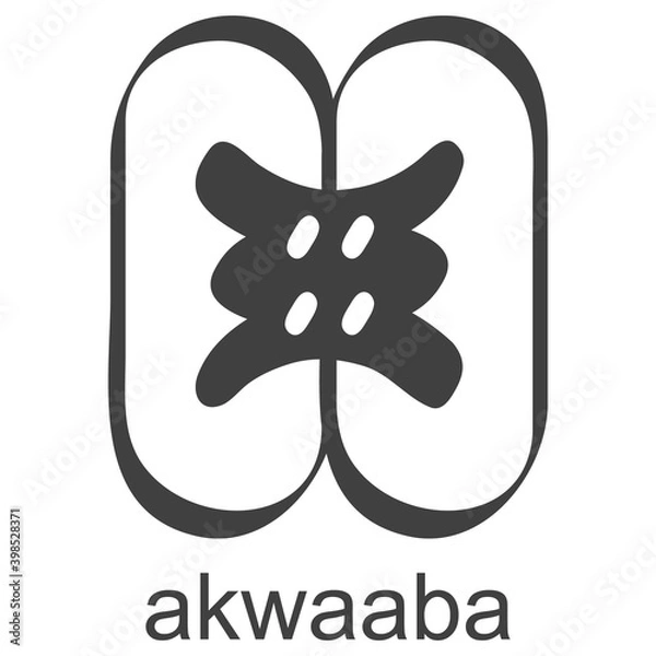 Fototapeta vector icon with african adinkra symbol Akwaaba. Symbol of Hospitality and Generosity