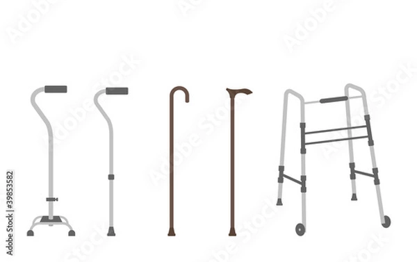 Obraz Set of senior walking sticks
