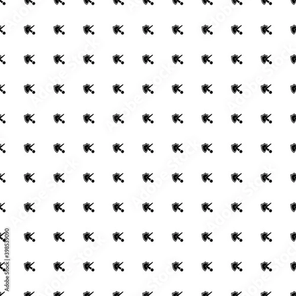 Fototapeta Square seamless background pattern from black ball bounces off the shield symbols. The pattern is evenly filled. Vector illustration on white background
